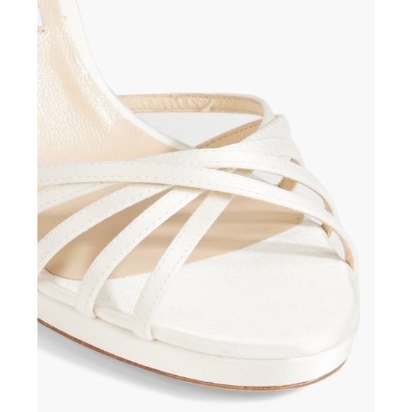Jimmy Choo White Satin Heels Lilah 100 Satin Sandals - Wedding Bride Shoes - Picture 4 of 16